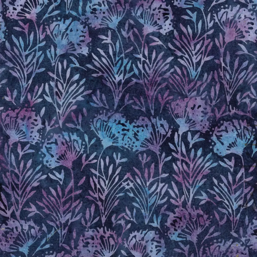 [112324565] 112324565 / Flower with Leaves-Blue Denim