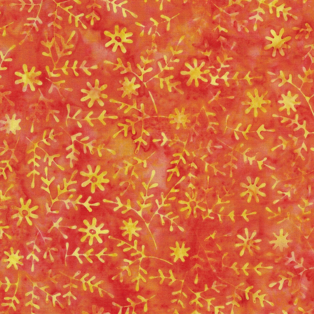 112433282 / Sprig With Small Daisy-Orange Vermillion