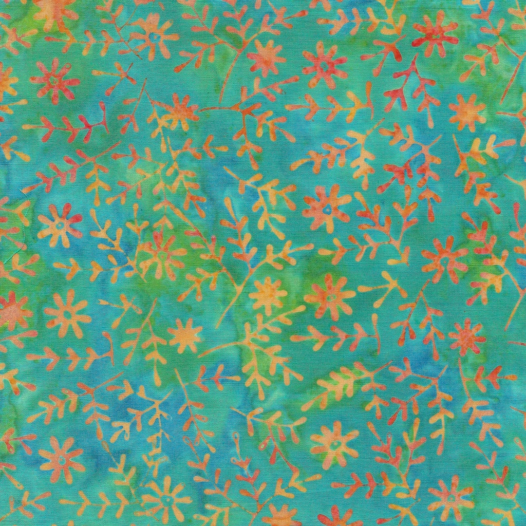 112433840 / Sprig With Small Daisy-Multi Blue Green Marbles