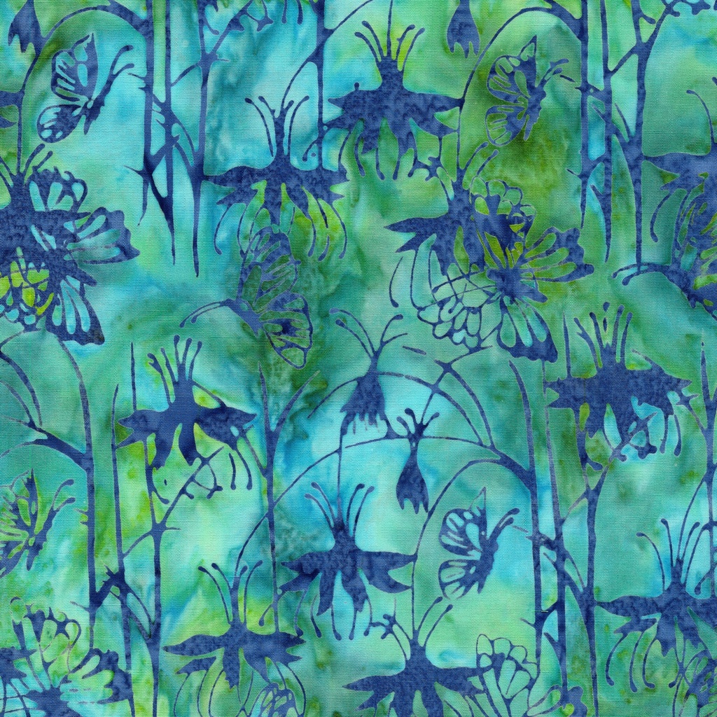 112502840 / Fuchsia Butterfly-Multi Blue Green Marbles