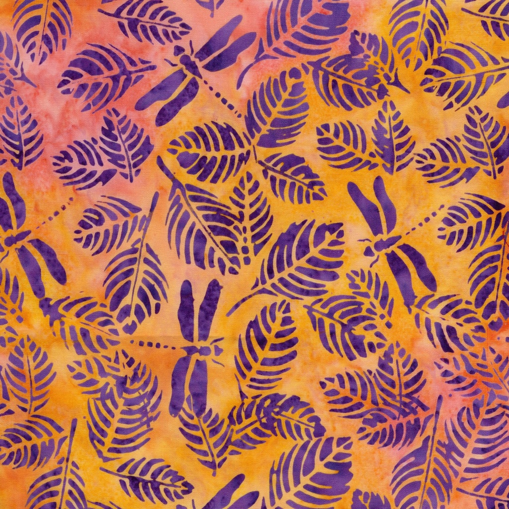 [112505816] 112505816 / Dragonfly Leaves-Multi Pink Purple Orange