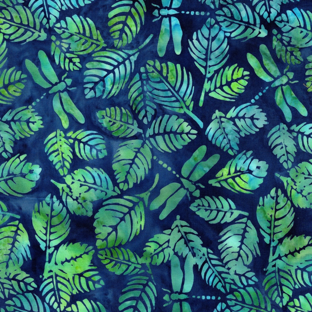 [112505840] 112505840 / Dragonfly Leaves-Multi Blue Green Marbles