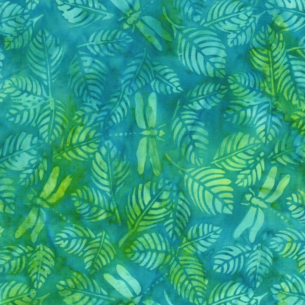 [112505970] 112505970 / Dragonfly Leaves-Teal Parakeet