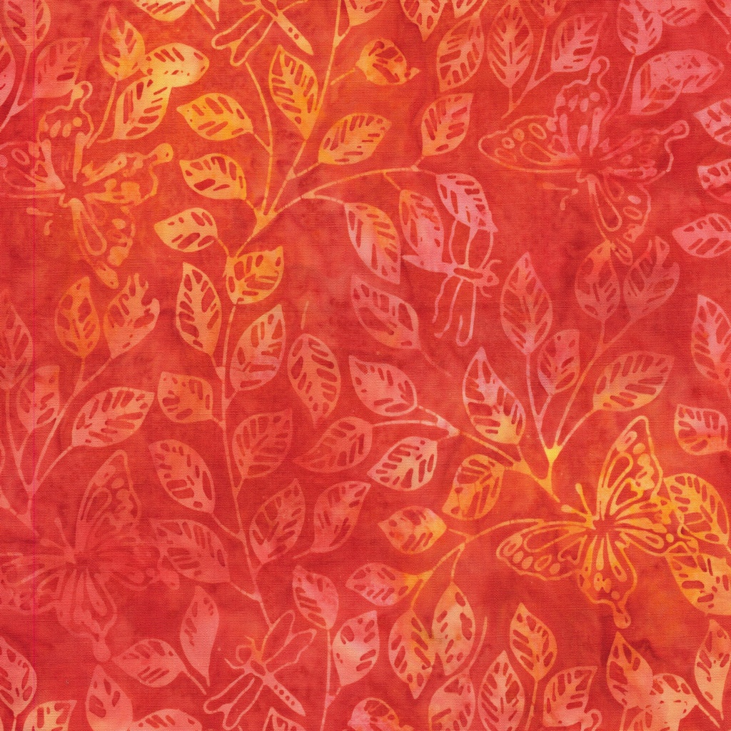 112507282 / Butterfly Dragonfly Leaves-Orange Vermillion