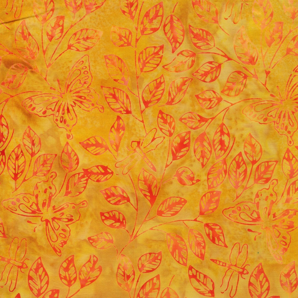 112507872 / Butterfly Dragonfly Leaves-Multi Orange Pink