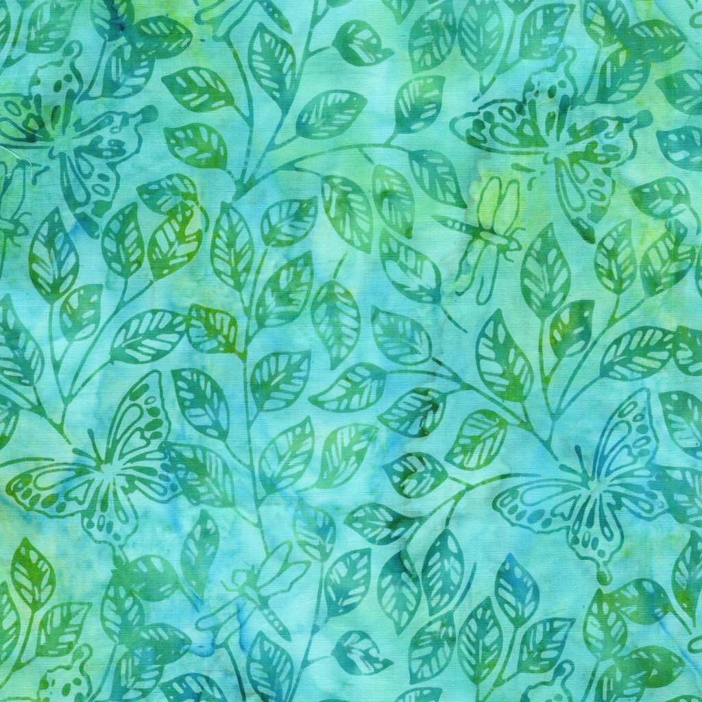 112507915 / Butterfly Dragonfly Leaves-Teal Sea Glass