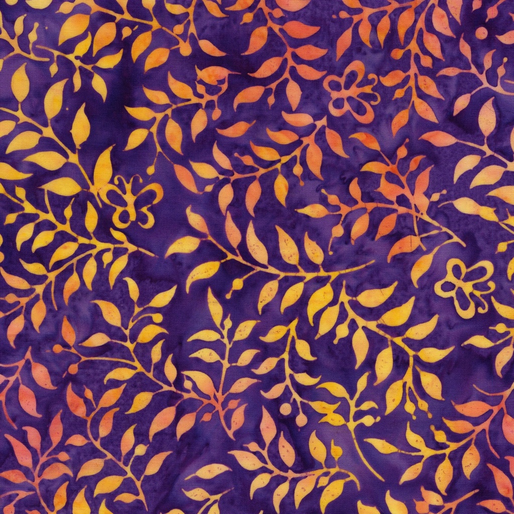 [112508892] 112508892 / Butterfly & Leaves-Multi Purple Yellow