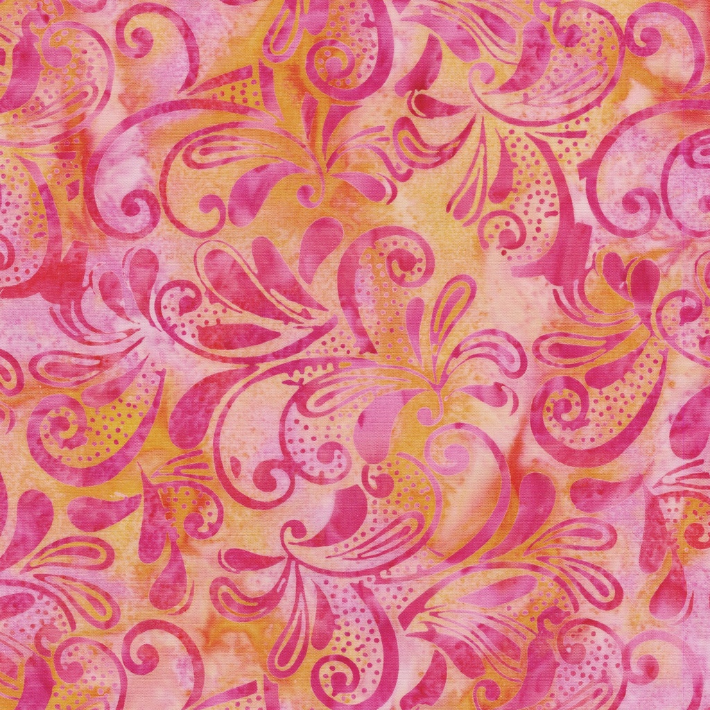 [112510810] 112510810 / Lg Paisley Swirl-Multi Pink Orange Sunset
