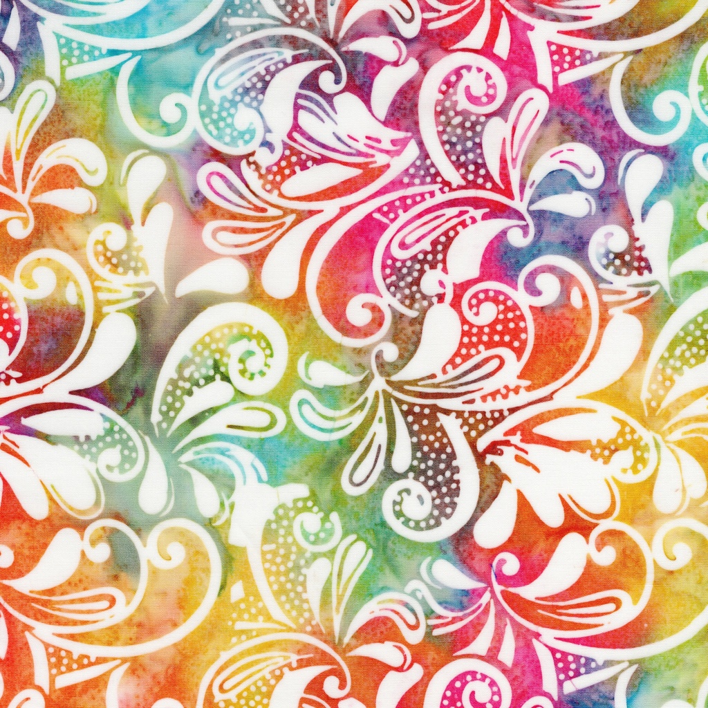 [112510823] 112510823 / Lg Paisley Swirl-Multi Yellow Pink Blue Jellybean