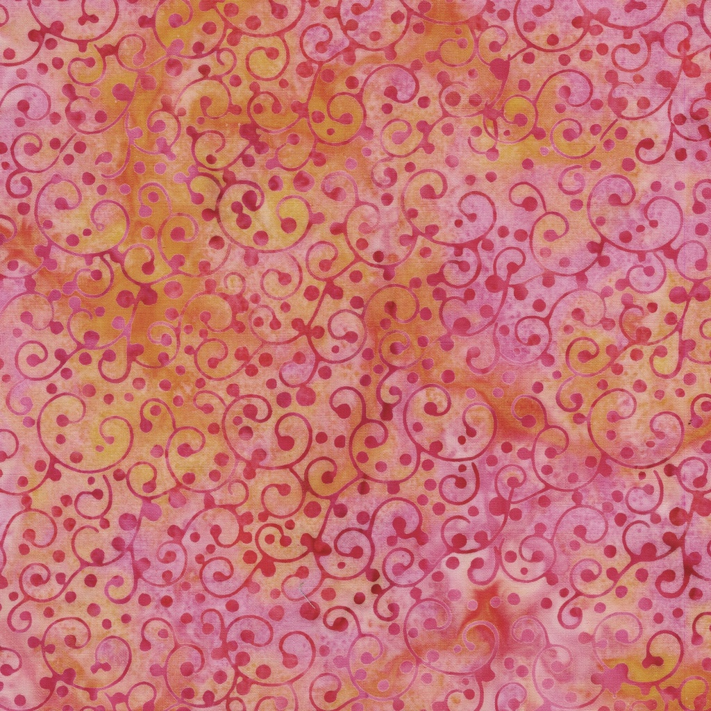 [112511810] 112511810 / Dot Swirl-Multi Pink Orange Sunset