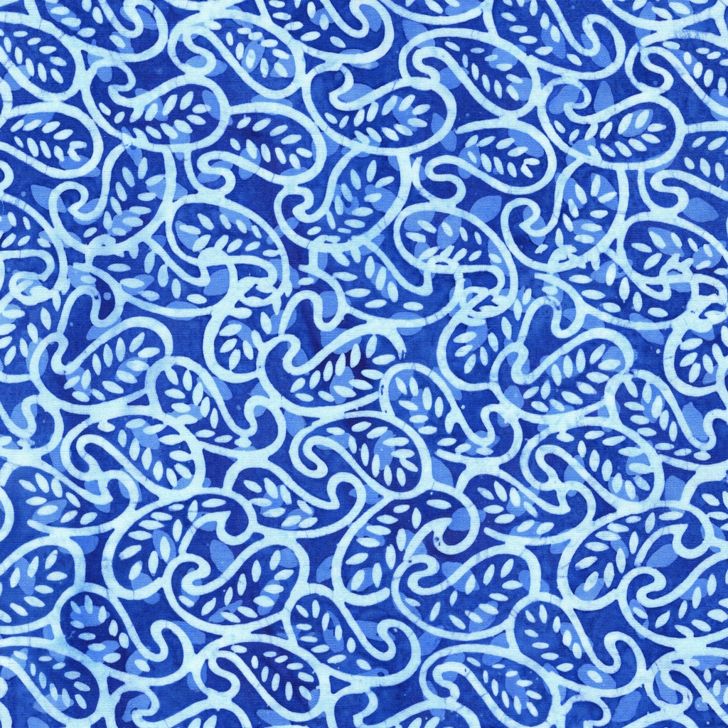 [112513570] 112513570 / Mini Leaf Paisley-Blue Cornflower