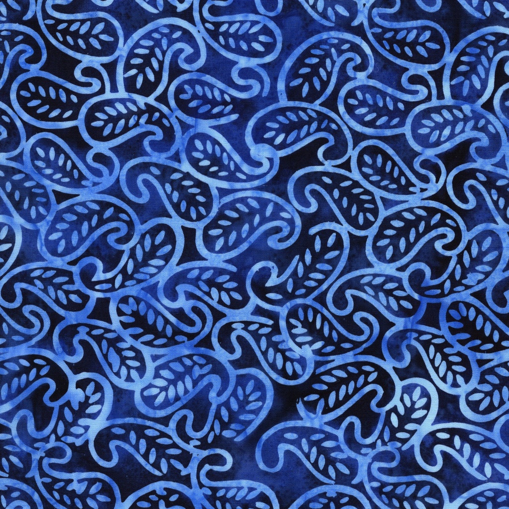 112513580 / Mini Leaf Paisley-Blue Ocean