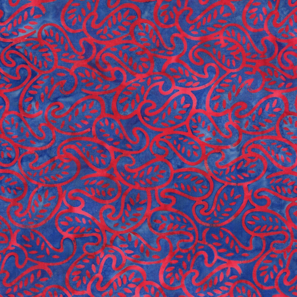 112513817 / Mini Leaf Paisley-Multi Red Blue