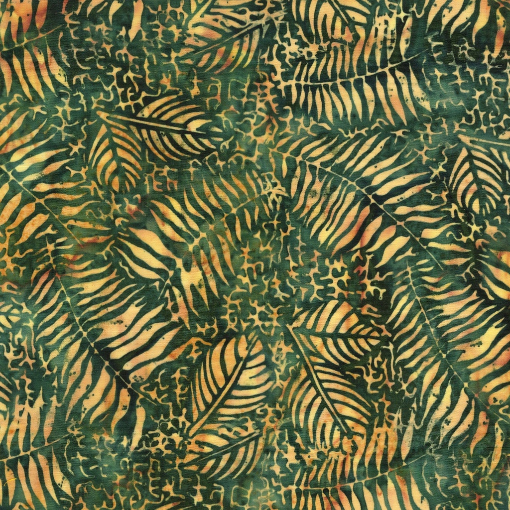 112524835 / Fossil Fern Leaf-Multi Green Brown Pinecone