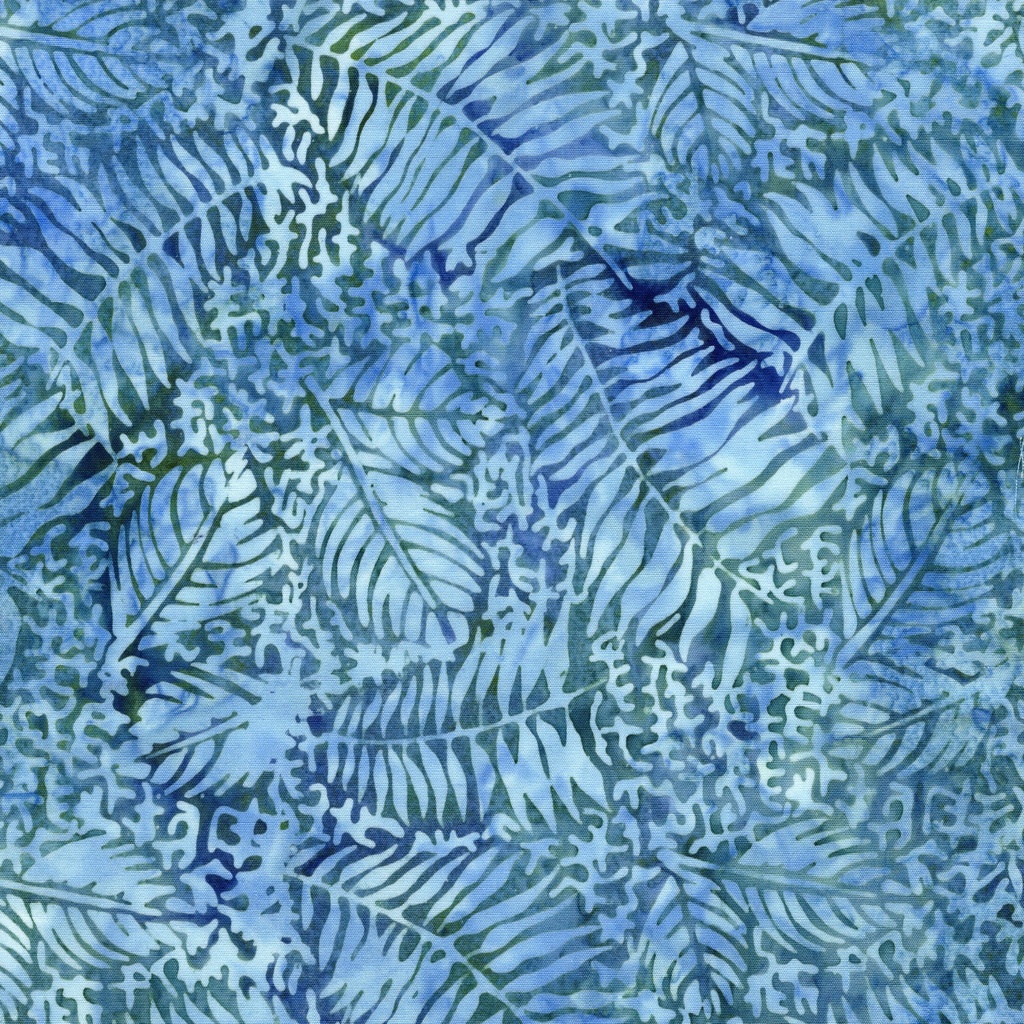 112524884 / Fossil Fern Leaf-Multi Blue Teal Denim