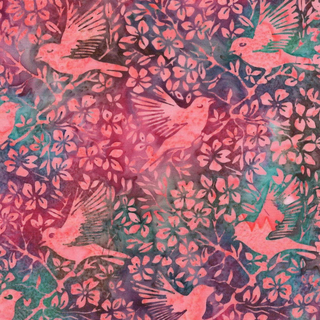 [112601825] 112601825 / Birds in Branches-Multi Purple Pink Teal