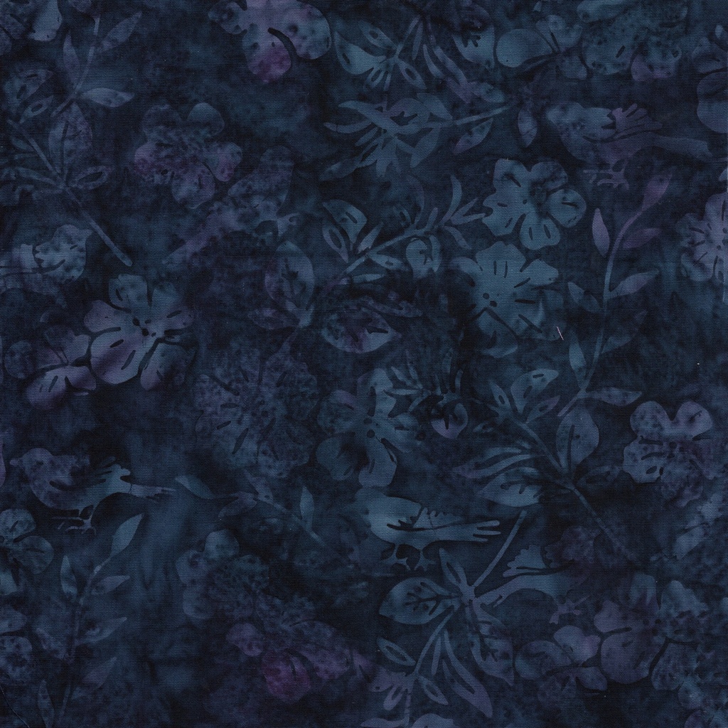112606580 / Flowers Leaves and Birds-Blue Ocean