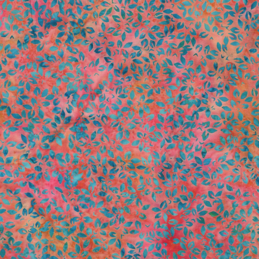 [112609810] 112609810 / Leaf Cluster-Multi Pink Orange Sunset