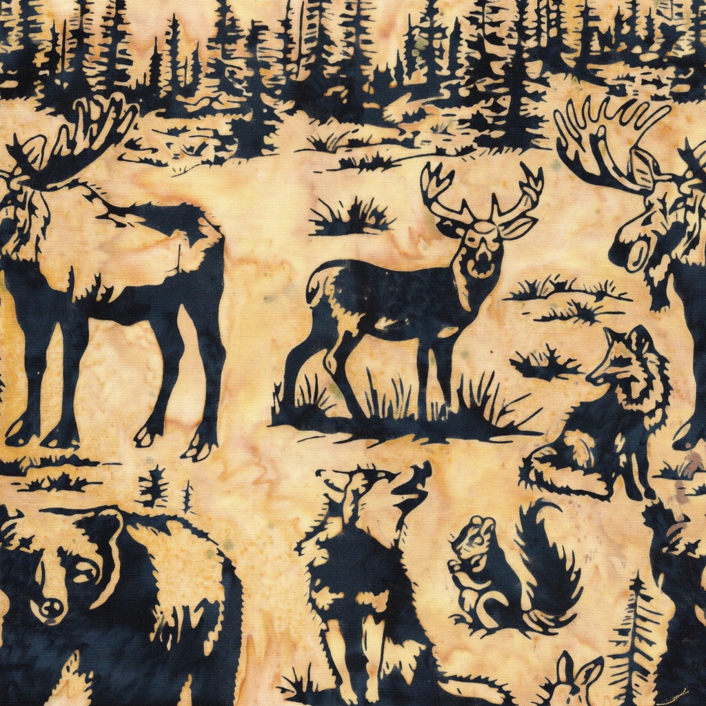 [112610051] 112610051 / Forest Animals-Brown Ecru