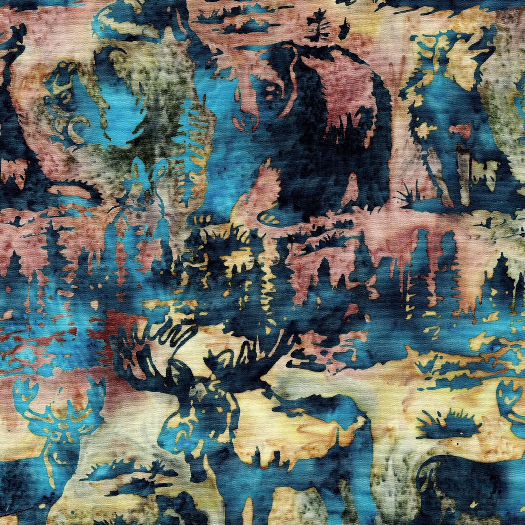 112610814 / Forest Animals-Multi Grey Yellow Rust