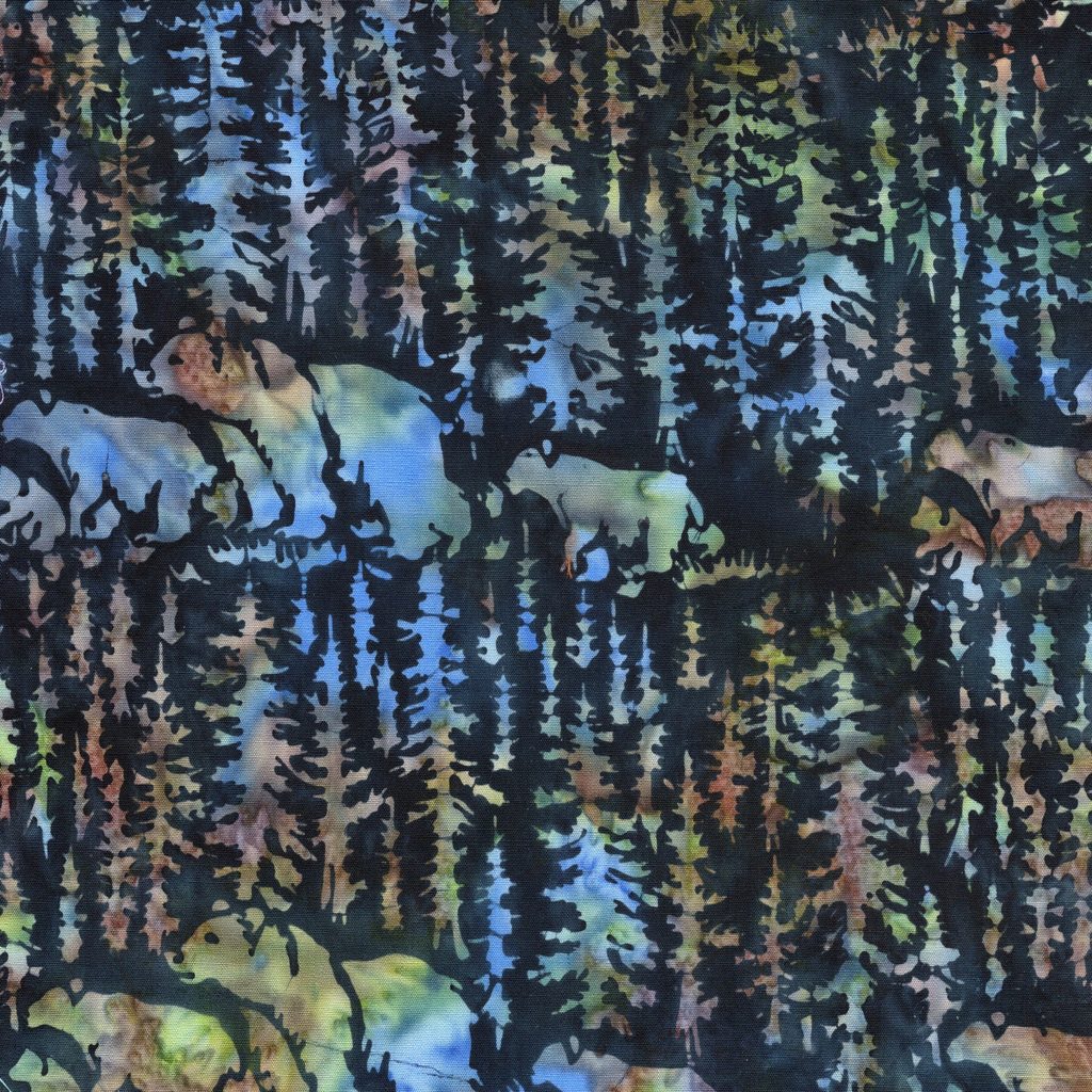 [112611595] 112611595 / Bears and Fir Trees-Blue Midnight Blue