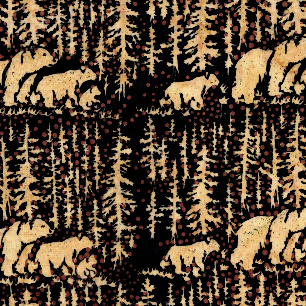 [112611795] 112611795 / Bears and Fir Trees-Black