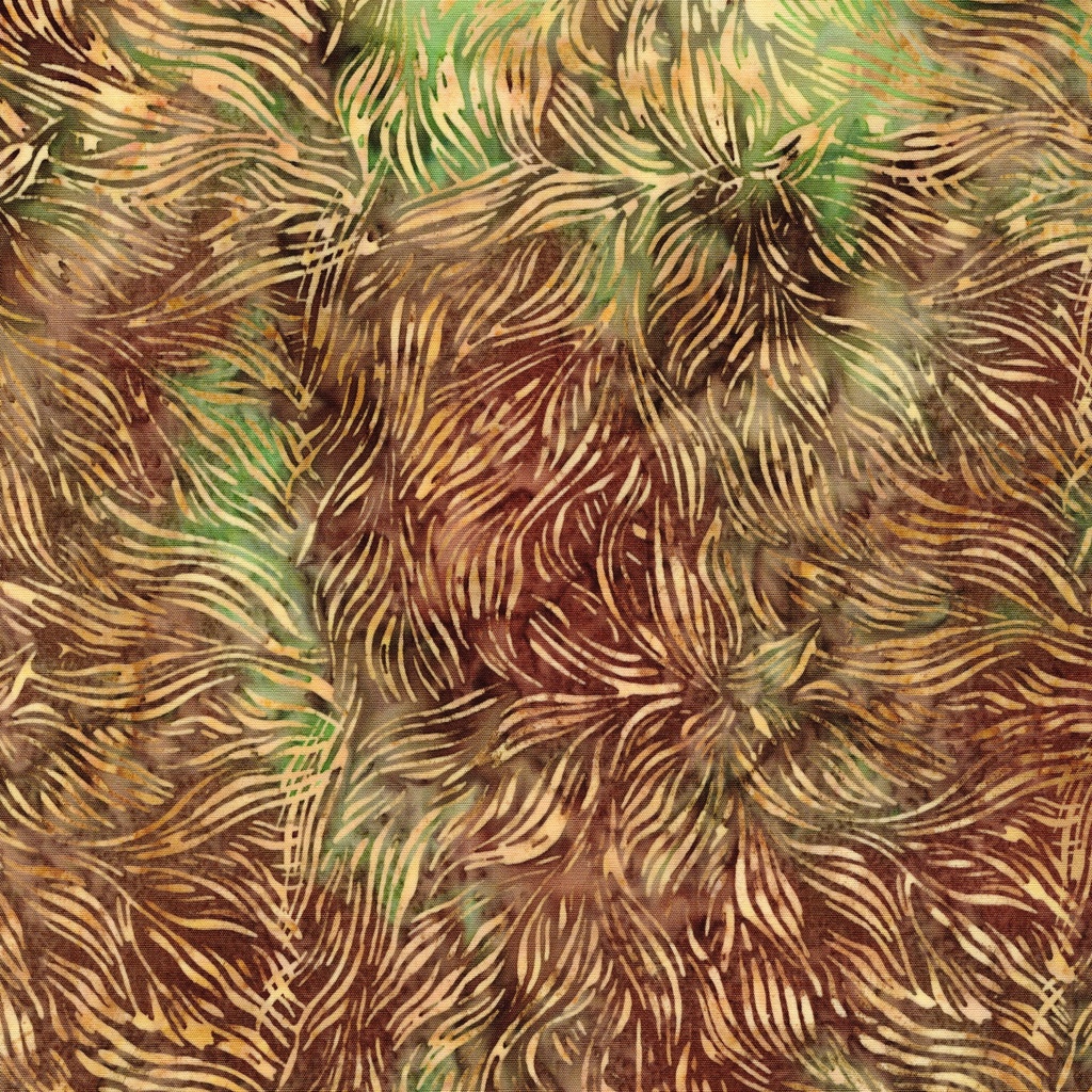 [112626835] 112626835 / Swirling Leaves-Multi Green Brown Pinecone