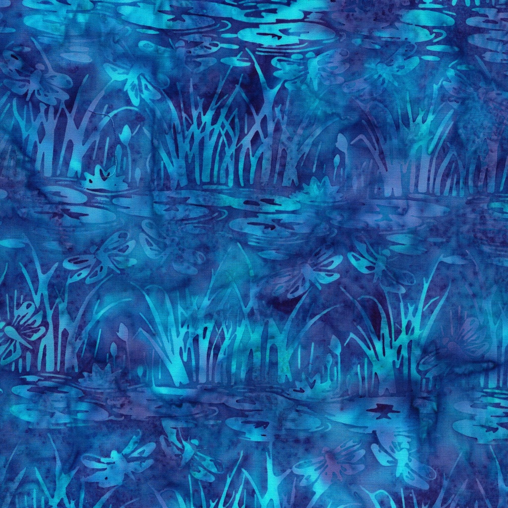 112631877 / Dragonflies Over Pond--Multi Turquoise Purple
