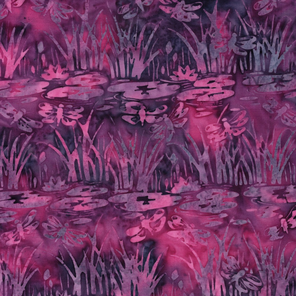 112631890 / Dragonflies Over Pond-Multi Purple Pink Iris