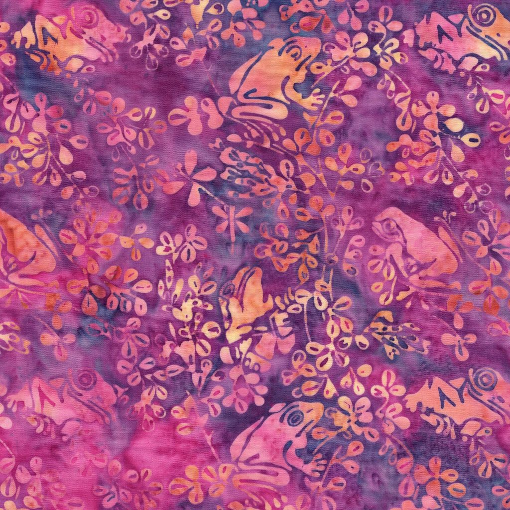 [112633890] 112633890 / Frogs on Branch--Multi Purple Pink Iris