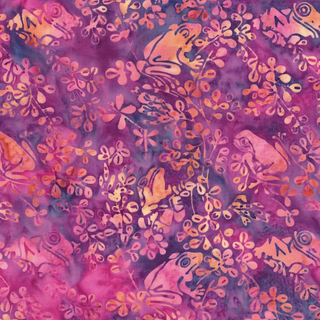 112633890 / Frogs on Branch--Multi Purple Pink Iris
