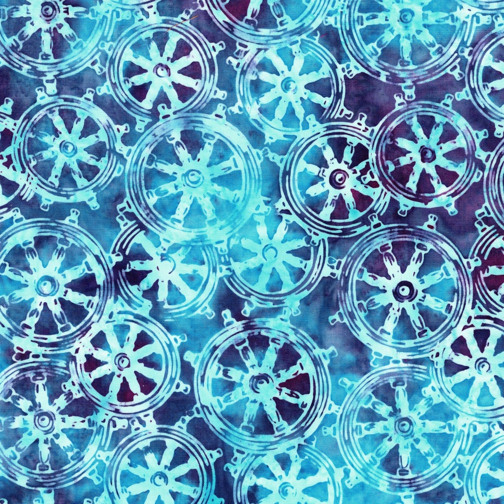 112643877 / Ship's Wheel--Multi Turquoise Purple