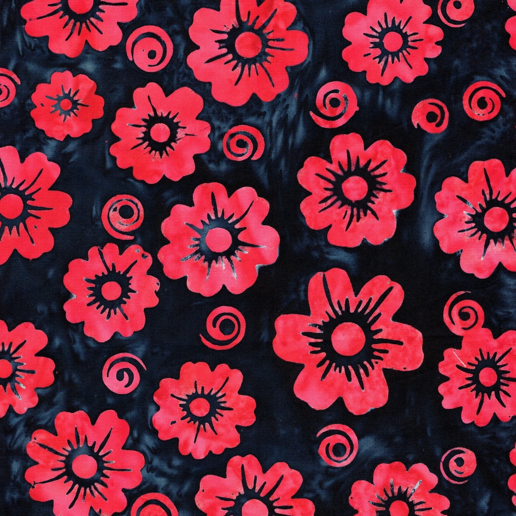 [112657595] 112657595 / Floral with Swirls-Blue Midnight Blue
