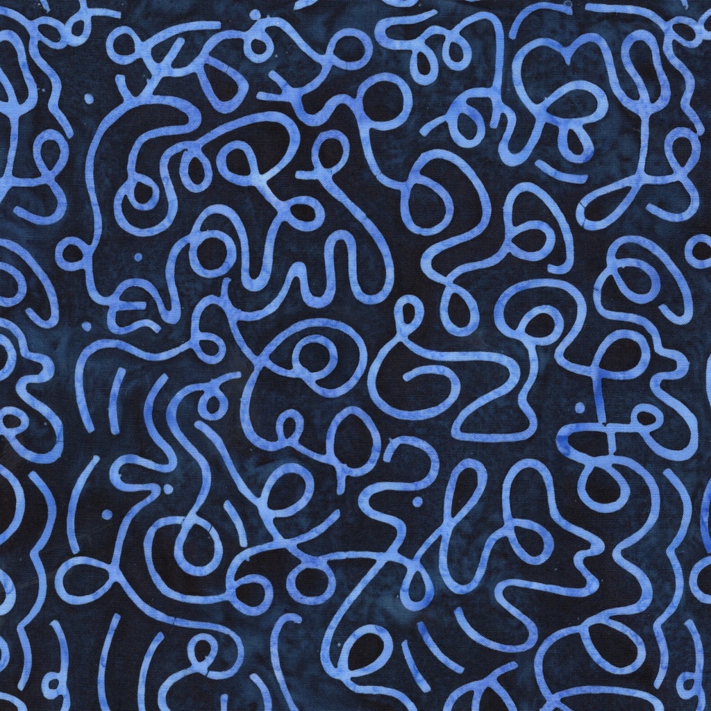 [112665595] 112665595 / Squiggles--Blue Midnight Blue