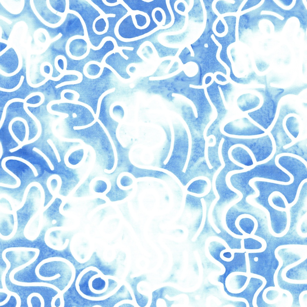 [112665849] 112665849 / Squiggles-Multi White Blue Sky