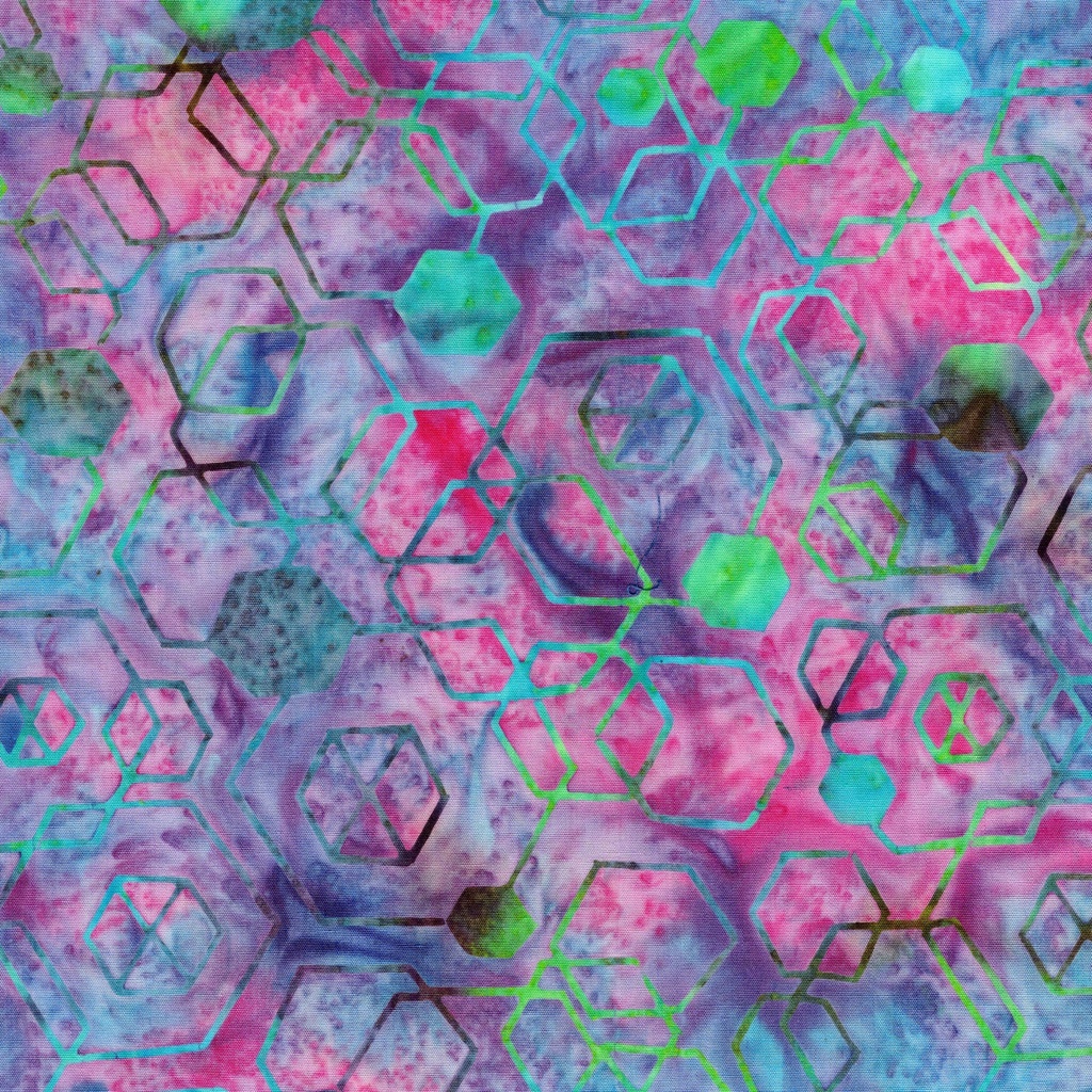 112671842 / Hexagons-Multi Pink Purple Blue