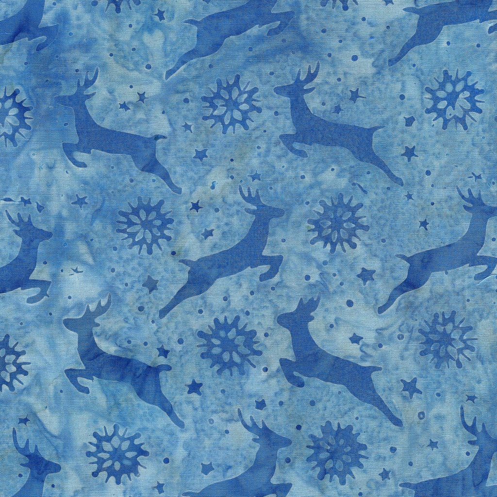 122327510 / Deer Snowflake-Blue Sky