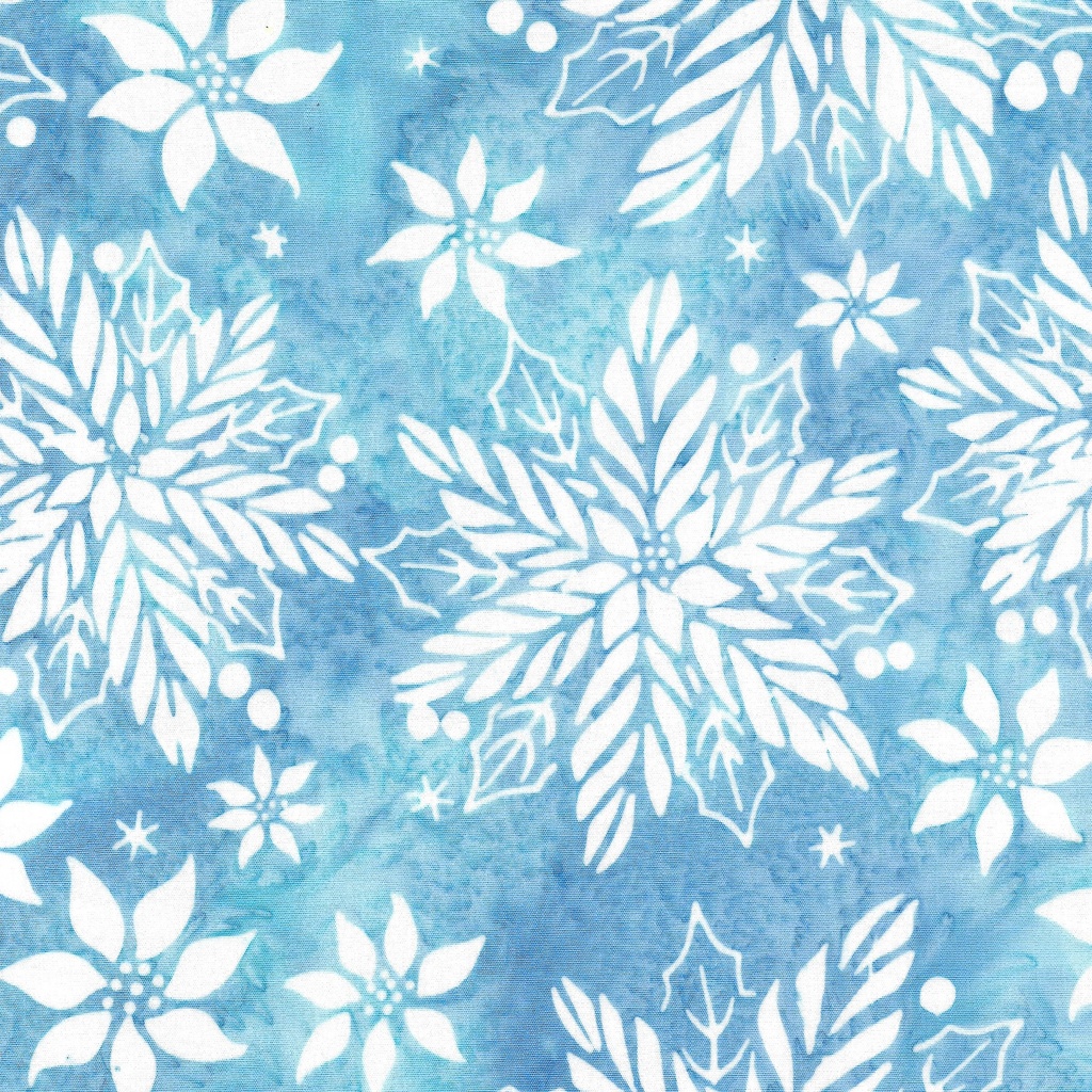 [122402510] 122402510 / Poinsettia Floral-Blue Sky