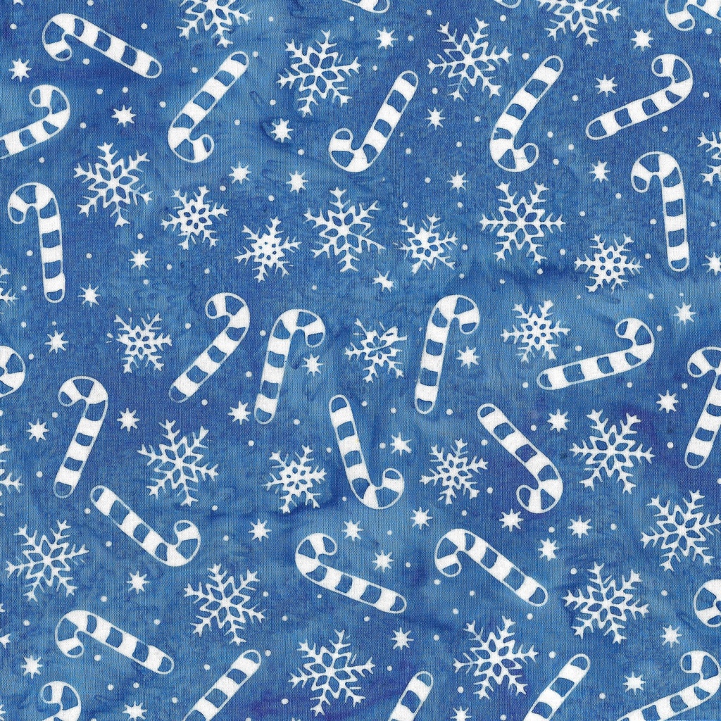 122405570 / Candy Cane Snowflakes-Blue Cornflower