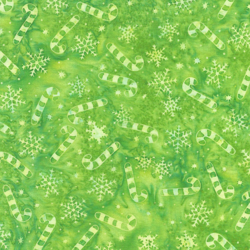 122405630 / Candy Cane Snowflakes-Green Lemongrass