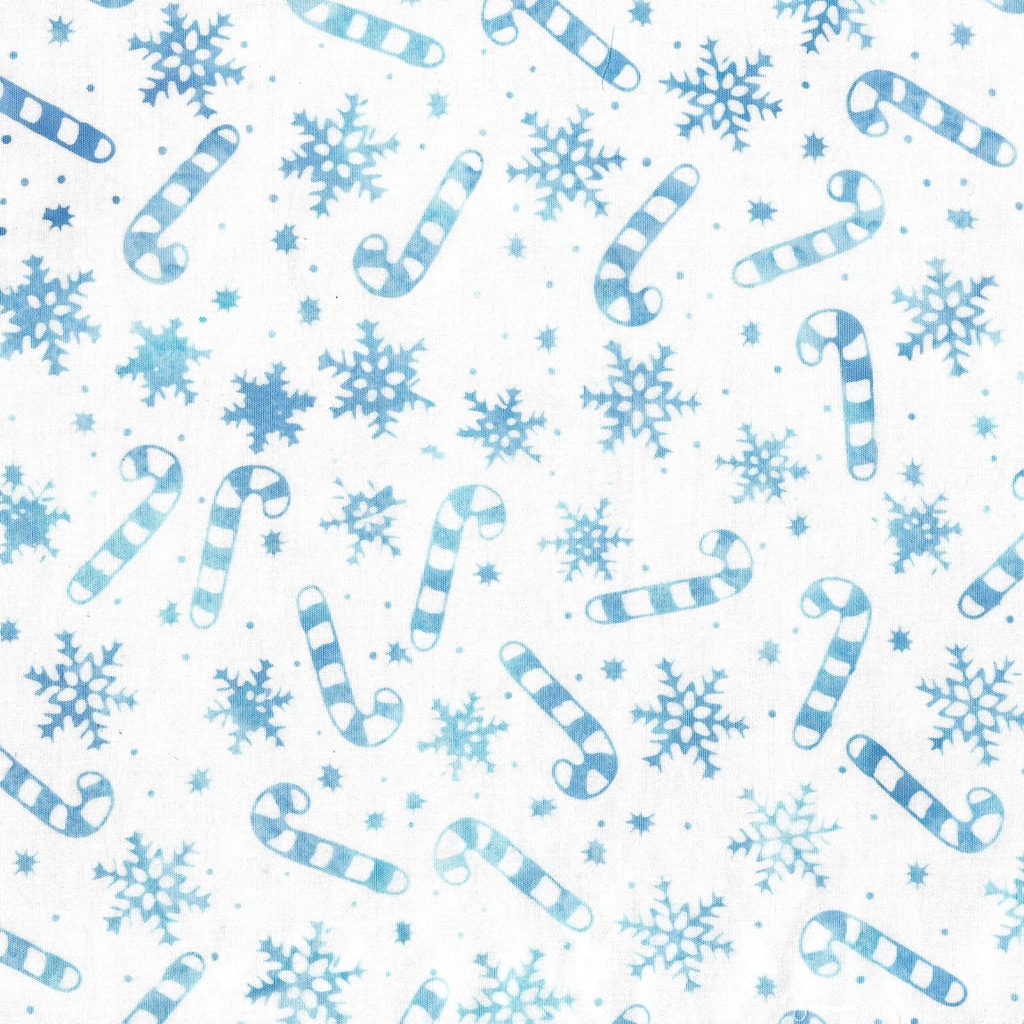 122405700 / Candy Cane Snowflakes-White