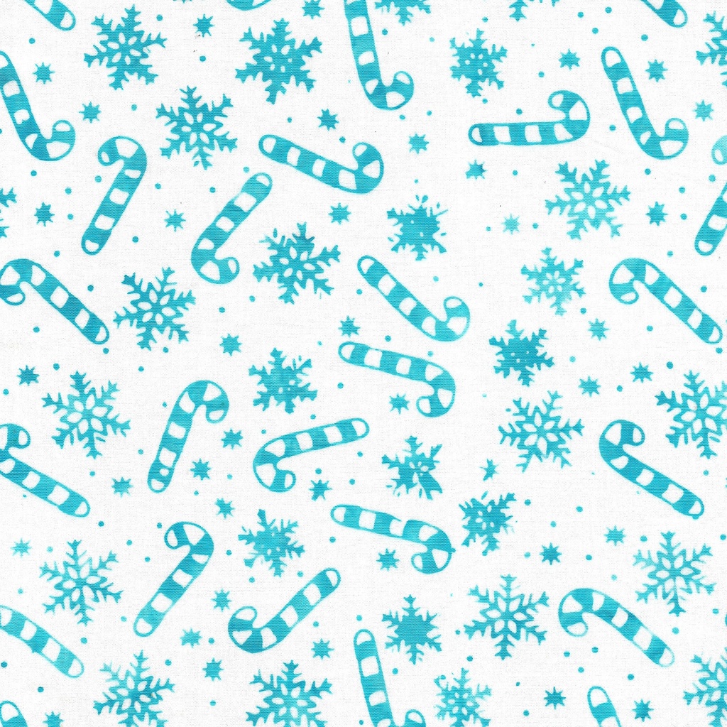 122405708 / Candy Cane Snowflakes-White