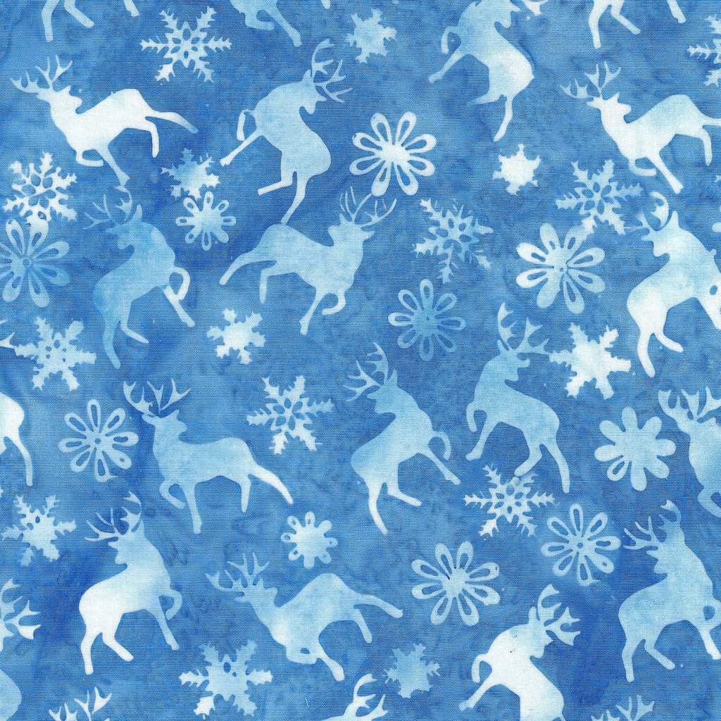 122406540 / Deer and Snowflakes-Blue Azure