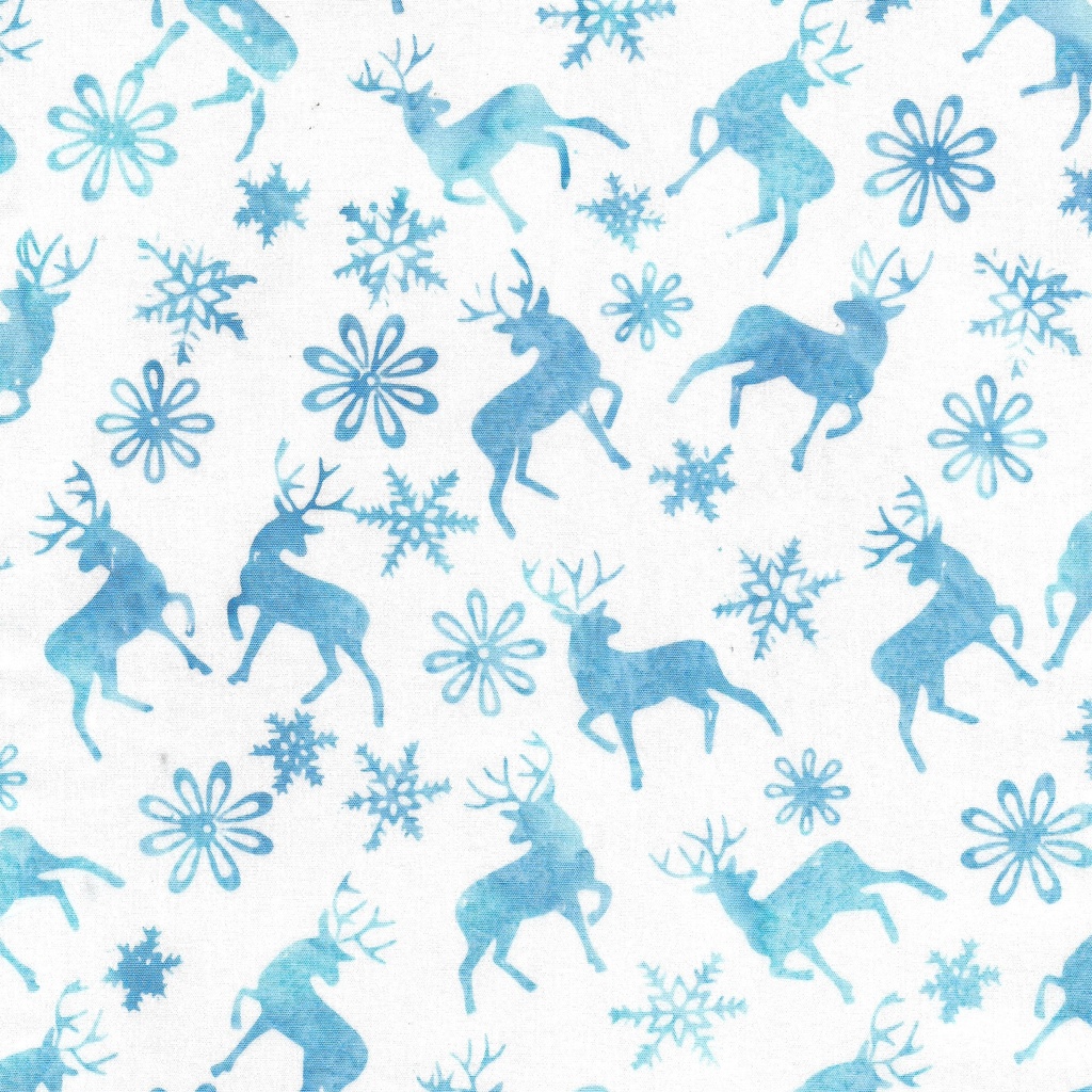 122406700 / Deer and Snowflakes-White