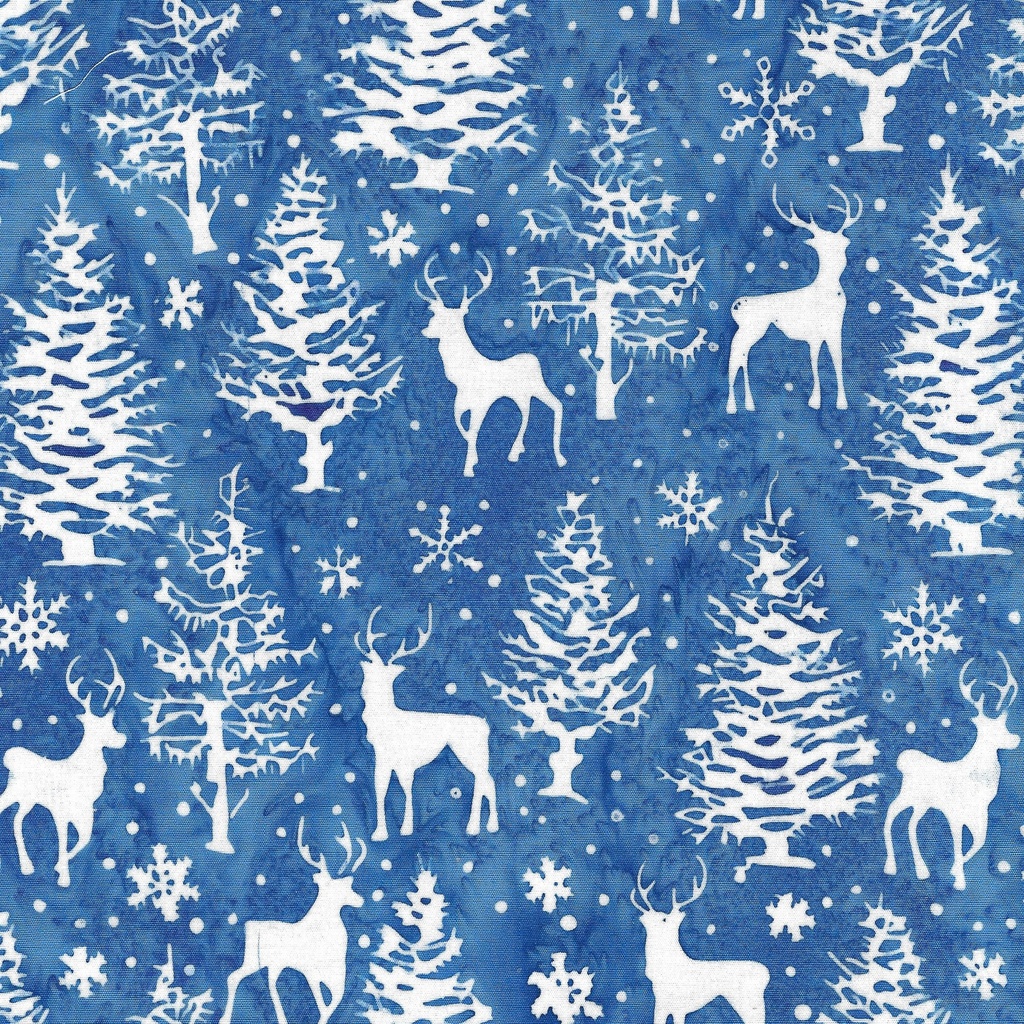 122407570 / Trees and Deer-Blue Cornflower