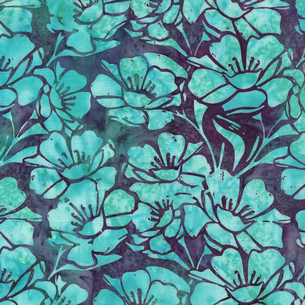 122435802 / Large Floral-Multi Purple Teal Blue