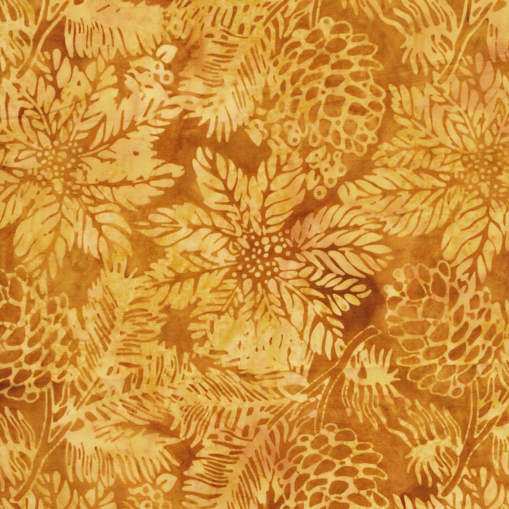 122501267 / Poinsettias and Pinecones Gold Ochre