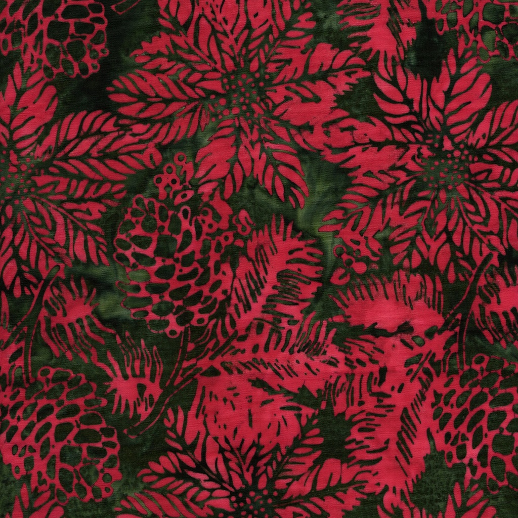 [122501355] 122501355 / Poinsettias and Pinecones Red Candy