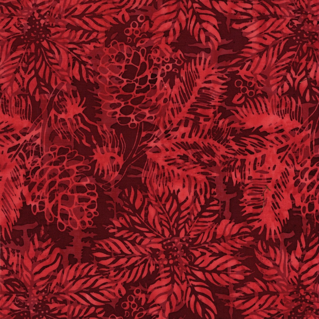 122501380 / Poinsettias and Pinecones Red Redwood