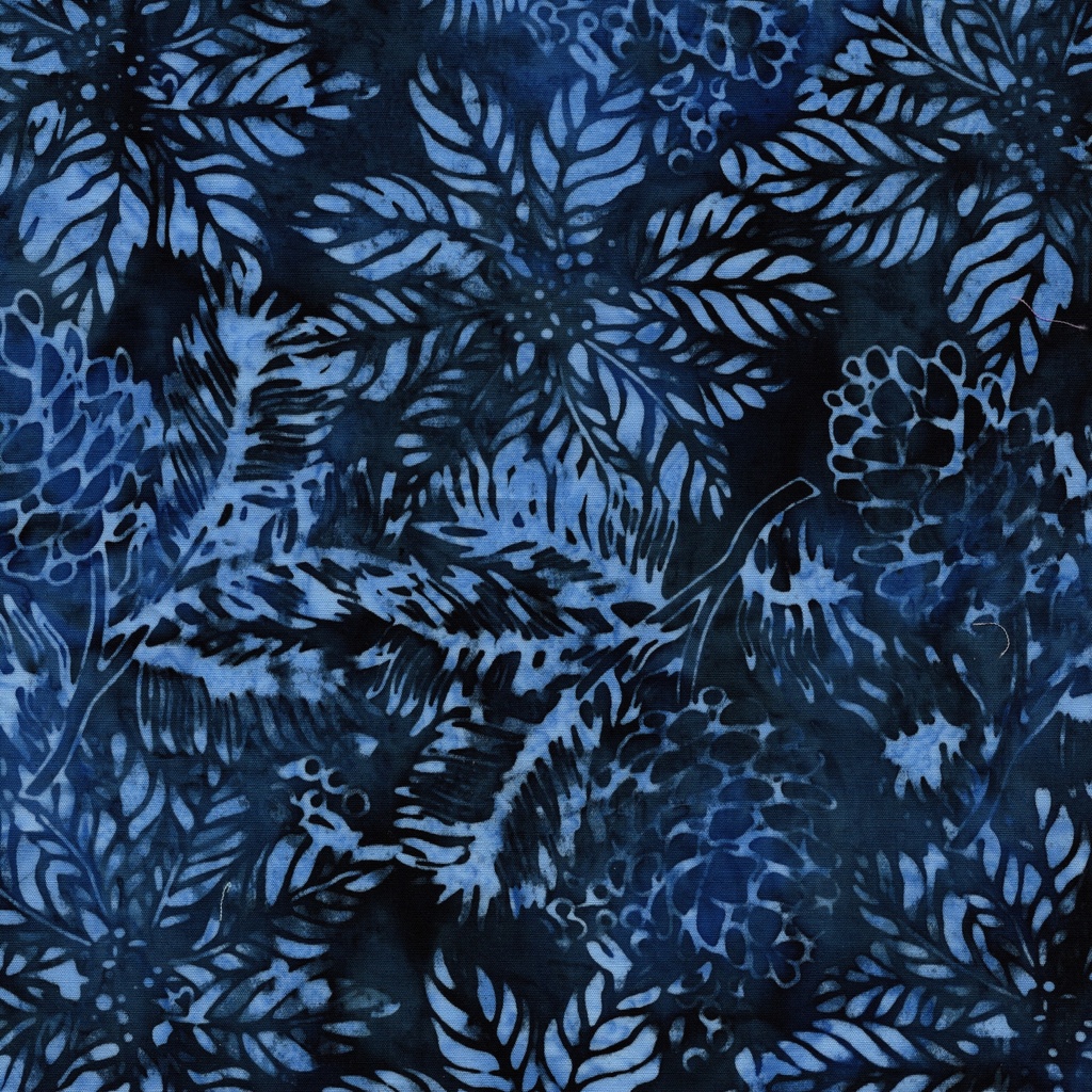 122501585 / Poinsettias and Pinecones Blue Navy